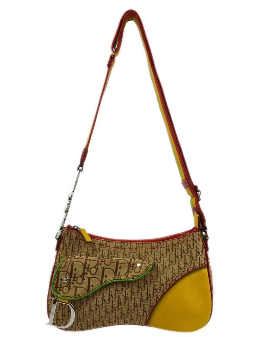Christian Dior Rasta-Color Trotter Saddle Shoulder Bag 08RU0034 172667